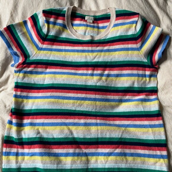 J. Crew Cashmere Striped Short Sleeved Sweater - Picture 5 of 6